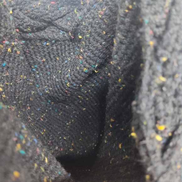 Hand Knit Bohemian Shoulder Bag Dark Gray Open Braided Strap Every Day Casual - Picture 4 of 5